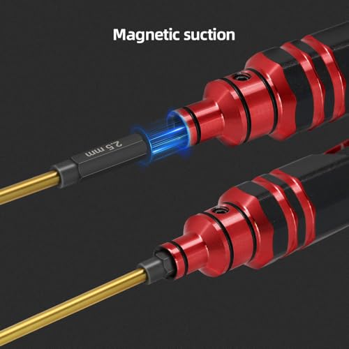 5-in-1 RC Tool Kit, Hex Allen Screwdriver Kit, RC Screwdriver Set 1.5mm 2.0mm 2.5mm 3.0mm RC Car Repair Tool Kit for RC Model Car Boat Helicopter (Red) - color: Red
