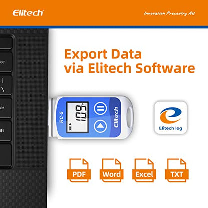 Elitech RC-5 USB Temperature Data Logger Recorder 32000 Points High Accuracy (5 Pack) - size: 5Pack
