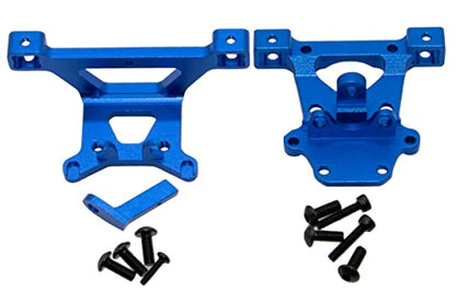 Parts Compatible with Traxxas 1/16 E-REVO Mini Slash Front Rear Body Post Mount Rc Car Hops Up Aluminum Alloy Upgrades 71076-3 70054-1 2Pcs(Blue)