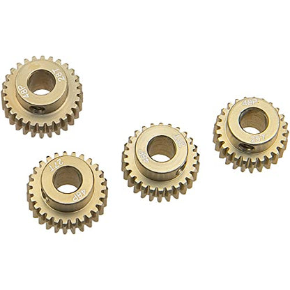 ShareGoo 7075 Aluminum Alloy 48DP 5mm Pinion Gear Sets 25T 26T 27T 28T Motor Gears Fit 5mm Shaft Compatible with HPI Losi Axial Traxxas Tamiya 1/10 RC Car,4Pack