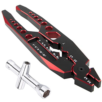 RC Shock Absorber Pliers RC Multifunction Pliers RC Rod Ends Disassemble Tools & Small Cross Socket Spanner Compatible with Traxxas Arrma Axial Losi Redcat HSP 1/8 1/10 RC Car Truck (Red) - color: Red