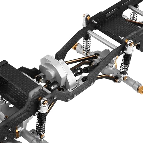 LCG 6x6 8×8 Carbon Fiber Chassis Frame with Metal Axles for 1/24 RC Crawler Car Axial SCX24 Refit Kit (8x8 Silver) - color: 8x8 Silver