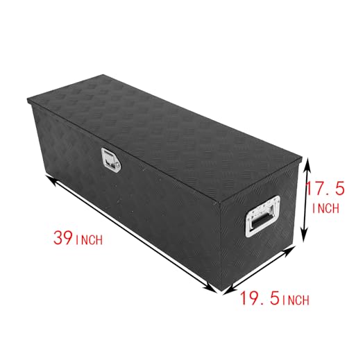 39 inch Truck Tool Box,Aluminum Truck Bed Tool Box w/Handled Lock and keys,Universal Fit for Pickup‌ Truck,Trailer,Vehicle,UTV,ATV-Black,39 X 19.5 X 17.5 inch - color: Black, size: 39 x 19.5 x 17.5 inch