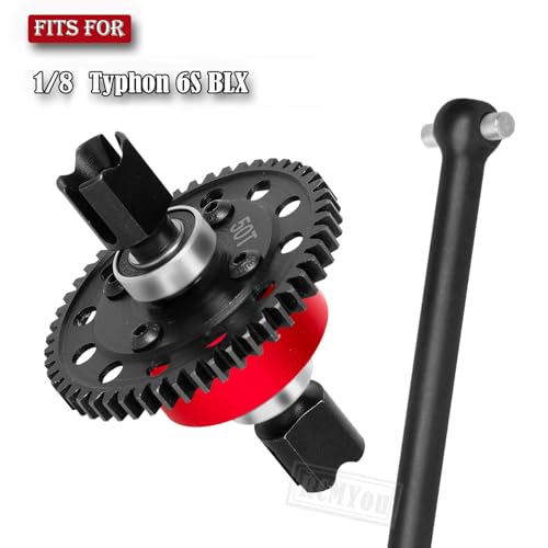 50T Center Differential&Center Drive Shaft Upgrades Part for 1/8 Typhon 6S,Center Diff&Center Driveshaft Hop ups,Red - color: Red - Upgrades
