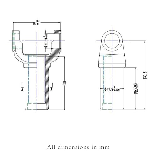 Drive Shaft Transmission Slip Yoke 3-3-2431X 1350 Series Fit for GM 400 | Fit for GM 400 TH 400 4l80E 4L85E Fit for Muncie M21 M22 Fit for Borg Warner T10 31/32 Spl Counter Bore