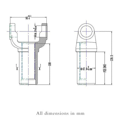 Drive Shaft Transmission Slip Yoke 3-3-2431X 1350 Series Fit for GM 400 | Fit for GM 400 TH 400 4l80E 4L85E Fit for Muncie M21 M22 Fit for Borg Warner T10 31/32 Spl Counter Bore