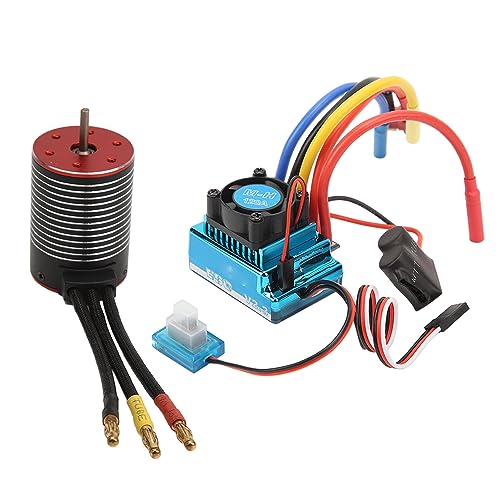 3650 Brushless Motor 120A ESC Combo, Professional Rotor Poles RC Brushless Motor ESC Set High Torsion for RC Car (5200KV)