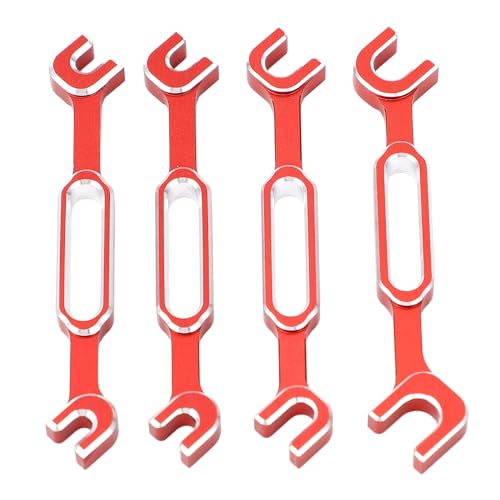 RC Car Wrench, 4PCS RC Car Repair Wrench Turnbuckle Nut Ball Joint Remover Aluminum Alloy RC Maintenance Spanner 3.0‑6.0mm for RC Car Truck - color: Red
