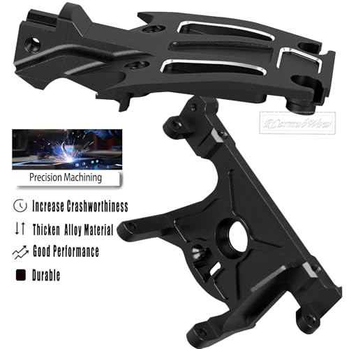 RC Alloy Chassis Brace Mounts & Motor Mount & Motor Plate Upgrades Part for 1/10 Jato 4X4 Brushless,Jato 4X4 VXL,Replace #9025,#7460A,#7490,Black - color: Black(1set)