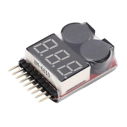 Lipo Battery Tension Test Preventive Alarm for RC Drones Battery, Plastic Electrocomponent 2 in 1 for Lipo Li Lon Li Fe, 4 PC Display for Real Time Observation
