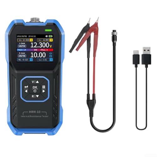 Internal Resistance Meter HRM-10 for Battery Testing, DC 0-±100V ±0.5%, 0-200Ω, Includes Internal Resistance Meter Probe, Type-C Charging(D) - size: D