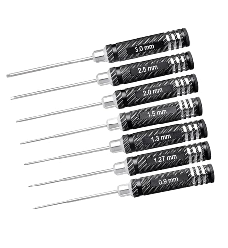 RC Hex Screwdriver Set 0.9mm 1.27mm 1.3mm 1.5mm 2.0mm 2.5mm 3.0mm 7pcs Hex Driver Allen Wrench for FPV Drone Helicopter RC Car Boat