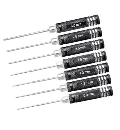 RC Hex Screwdriver Set 0.9mm 1.27mm 1.3mm 1.5mm 2.0mm 2.5mm 3.0mm 7pcs Hex Driver Allen Wrench for FPV Drone Helicopter RC Car Boat