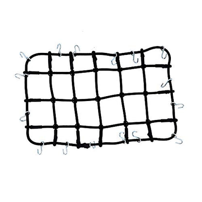 1/10 RC Elastic Luggage Net 19x12cm with Hooks for 1:10th RC Crawler Rock Climbing Truck Car D90 TRX4 Roof Rack (Black)