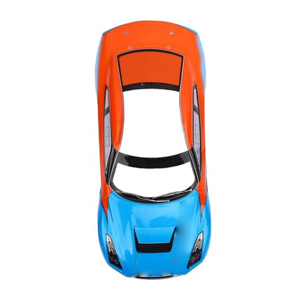 1/10 Scale RC Car Body Shell, Clear Polycarbonate 1.0mm Body with Rear Wing for 26cm Wheelbase Touring Cars (Blue Orange) - color: Blue Orange
