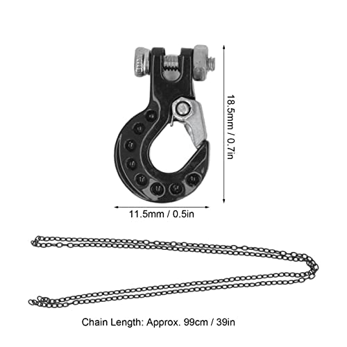 RC Crawler Parts Tow Hook, Portable Upgrade for RC Car Trailer Chain Accessories Black