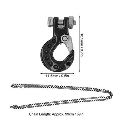 RC Crawler Parts Tow Hook, Portable Upgrade for RC Car Trailer Chain Accessories Black
