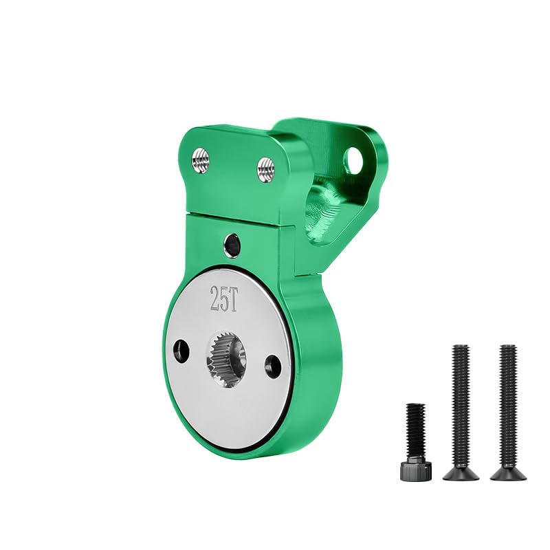GPM Upgrades Aluminum 7075 Servo Saver Steering 25T W. Built-in Spring for Arrma 1/10 Gorgon 4X2 Mega 550 Brushed Monster Truck Rtr-Ara3230St1 (Green) - color: Green