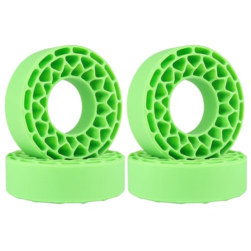 HobbyPark 1.0 Tires Silicone Inserts Foam fit 62-64mm*24mm for 1/18 1/24 Scale RC Crawler Trucks, Super Soft, 4pcs (Green) - color: Green (Large)