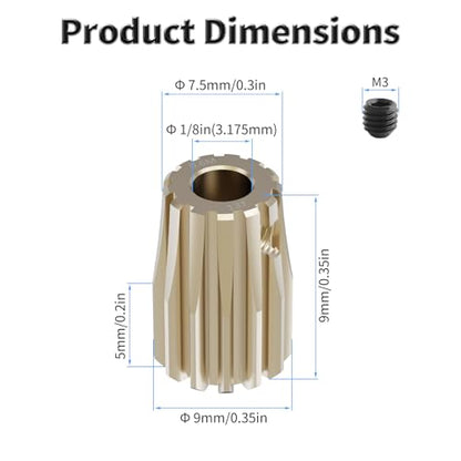 Pinion Motor Gear, M0.6 13T, 1/8 in (3.175mm) Shaft Hole | M0.6 Pitch 13 Teeth, 7075 Aluminum Alloy, 1/8 Inch Shaft Hole, RC Motor Pinion Upgrade, for 1/10 RC Brushless Crawler - size: M0.6 13T