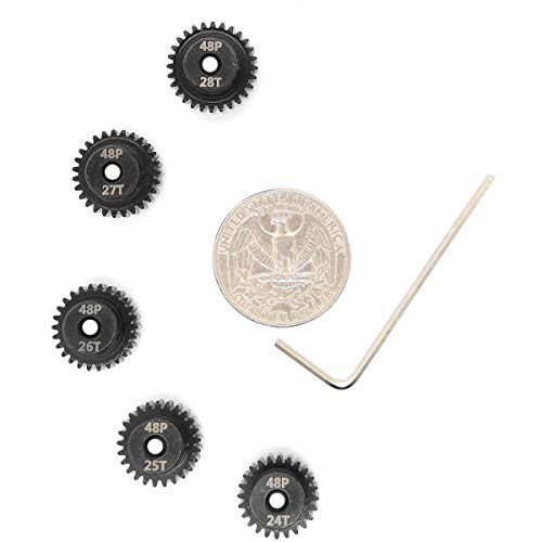 48P Pinion Gear Set 3.175mm 48 Pitch 24T 25T 26T 27T 28T RC Parts