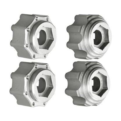 kingsea 4 Pcs RC 8X32 to 17MM Wheel Hex Adapters Aluminum Hex Adapters Compatible with Pro-Line RC Car Upgrades Parts #6353-00 6345-00, Silver - color: Silver