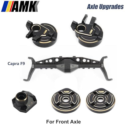 AMK 1/10 Capra Brass Kit 571g UTB10 Diff Cover Front Rear Axle Housing Portal Steering Knuckle Caps for RC Crawler Axial Capra Upgrades