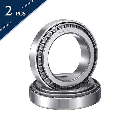 2 Pack 32205 Tapered Roller Bearing Cone and Cup Set | 25mm Bore 52mm OD 19.25mm Cup Width, Chrome Steel Taper Bearings Set, ABEC-3 - size: 32205