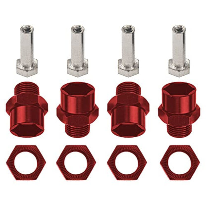 Share Goo 17mm Wheel Hex Wrench & 12mm to 17mm Wheel Hex Drive Hub Adapter 15mm Offset Extension Compatible with Tamiya Axial RC4WD Traxxas Redcat 1/10 RC Car Buggy Truck (Red) - color: Red