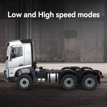1/14 6x4 RC Heavy-Duty Cargo Tractor Truck, 2.4G Full-Proportional 2.5KM/H RWD RC Semi Truck with Lights, Remote Control Semi-Trailer Truck RC Construction Vehicle Gift -RTR - style: 1/14 6x4 RC TractorTruck