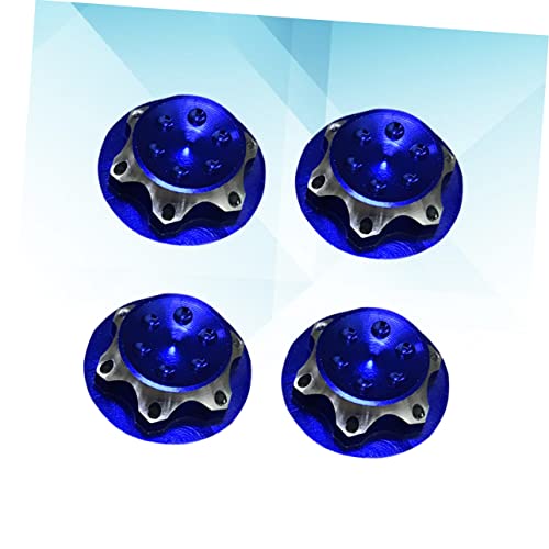 4Pcs 17mm Aluminium Alloy Wheel Hub Cover Non Nut for 1/8 RC Car Truck CNC Machined Crawler Wheel Hub Nut Blue