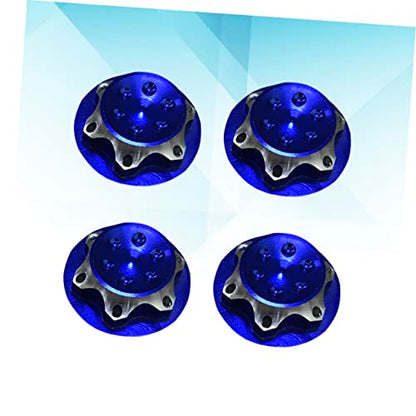 4Pcs 17mm Aluminium Alloy Wheel Hub Cover Non Nut for 1/8 RC Car Truck CNC Machined Crawler Wheel Hub Nut Blue
