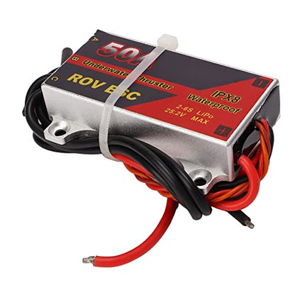 Brushless ESC, 50A IPX8 Waterproof CNC Aluminum Housing PWM Signal, Electronic Speed Controller for RC Cars Drones Boats Underwater Propellers