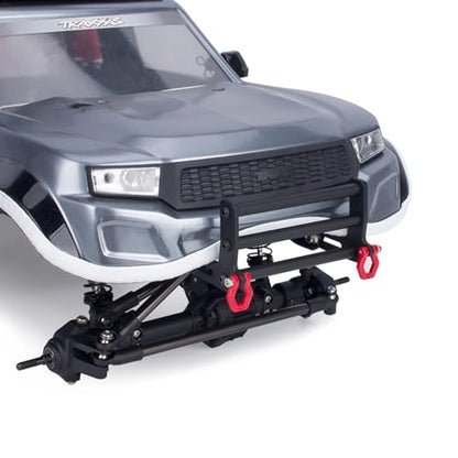 TRX4 Bumper, Adjustable 1/10 Bumper, Aluminum Front Rear Bumpers Bull Bars for 1/10 RC Crawler Axial SCX10 TRX4 LCG Chassis FJ40 Dodge Power Wagon Body (Silver)