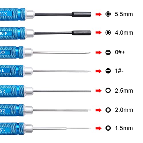 RC Tool Kit - RC Screwdriver(Flat/Phillips/Hex), Screw Kit, Pliers, Wheel Wrench, Tray for RC Car FPVDone Quadcopter Helicopter Boat Compatible with Traxxas, Axial, Redcat, HPI, Losi RC Repair Tools