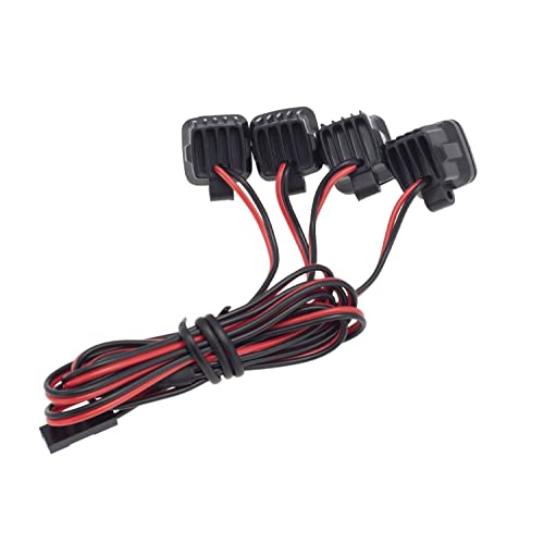 DKKY RC Car Lights LED Spotlights 1/10 Scale RC Crawler Accessories for Axial SCX10 90046 Traxxas TRX4 TRX6 Wraith RR10 MST Redcat Gen8 (4 Single Lights Without Controller) - style: 4 Single Lights without Controller