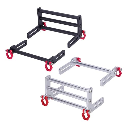 TRX4 Bumper, Adjustable 1/10 Bumper, Aluminum Front Rear Bumpers Bull Bars for 1/10 RC Crawler Axial SCX10 TRX4 LCG Chassis FJ40 Dodge Power Wagon Body (Silver)
