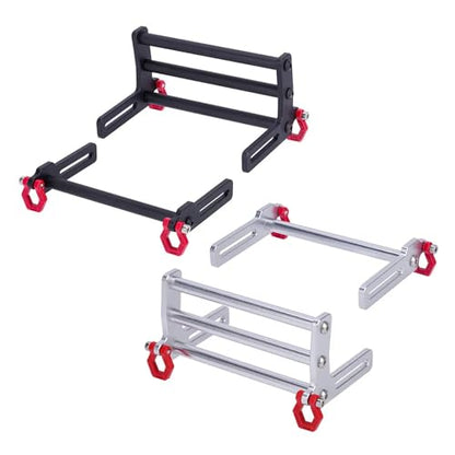 TRX4 Bumper, Adjustable 1/10 Bumper, Aluminum Front Rear Bumpers Bull Bars for 1/10 RC Crawler Axial SCX10 TRX4 LCG Chassis FJ40 Dodge Power Wagon Body (Silver)