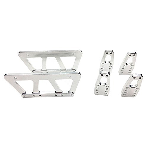 Alloy Chassis Lift Plate Set Kit For 1/10 RC Axial SCX10 Model Car (Silver) - color: silver