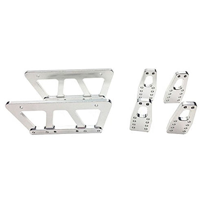 Alloy Chassis Lift Plate Set Kit For 1/10 RC Axial SCX10 Model Car (Silver) - color: silver
