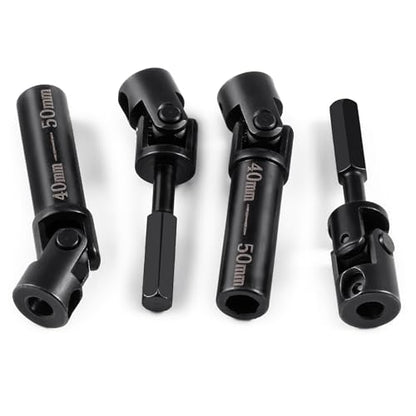 RCHUBAM 2PCS 40-50mm Center Drive Shaft for 1/24 FMS FCX24 | Adjustable 1144-Steel RC Hex‑Type Drive Shaft,RC Crawler Upgrade Parts,1 Pairs