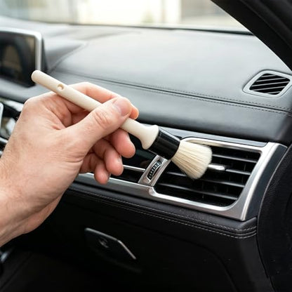 Car Detailing Brush, Scratch-Free Boar Hair Cleaning Tool Auto Detail Brushes, Universal Vehicle Interior Cleaner Soft Bristles for Cleaning Wheels Engine Air Vents - color: 1 PCS