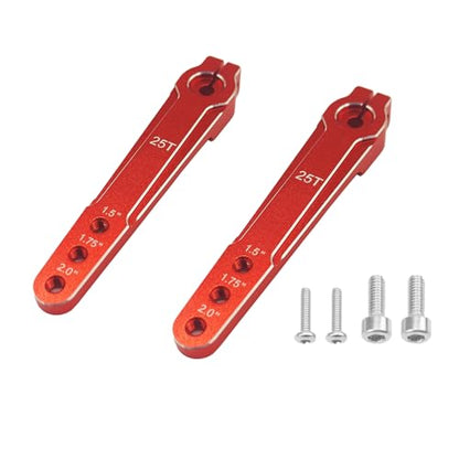 2Pcs Aluminum 1.75inch 25T Servo Arm Horn Long Steering Servo Arms Compatible Futaba Savox Xcore HL HSP HD Power Rc Servos for RC Airplanes RC Plane Crawler Car