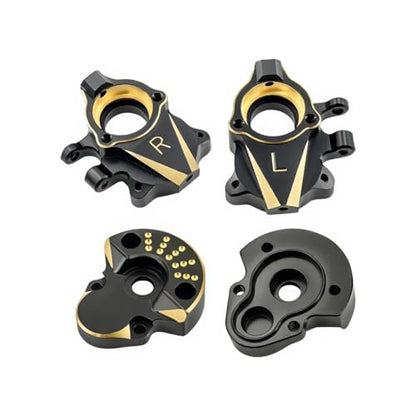 Coating Brass Steering Knuckle and Front Outer Portal Housing 68.7g Black for Redcat Ascent-18 Rc Car Upgrade Parts Crawler Accessories 1/18
