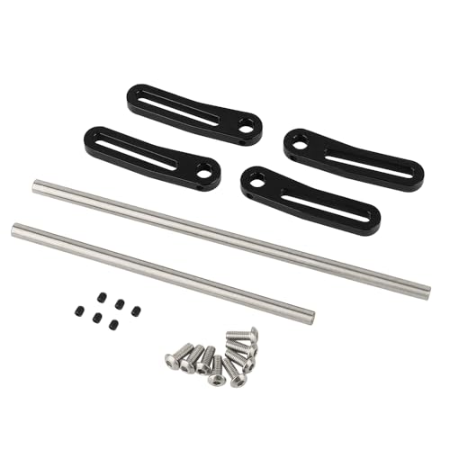 Metal Front Rear Modular Bumper Bull Bars for 1/10 RC Crawler Chassis LCG TRX4 TRX6 SCX10 Capra Dodge Power Wagon Upgrade Parts (Black) - color: Black
