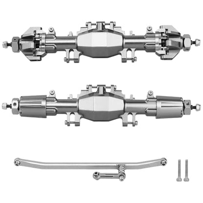 CNC Aluminum Alloy Front Rear Axle Set for LOSI Mini LMT 1/18 Digger Monster Truck Brushed RTR LOS01026 Metal Upgrade Parts (Titanium)