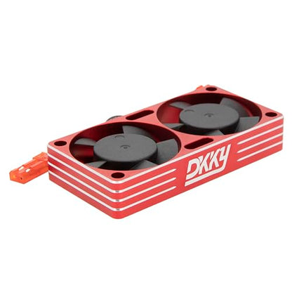DKKY RC Motor Cooling Fan Heatsink 30mm Dual Fan for ARRMA Axial Traxxas 1/6 1/8 1/10 RC Crawler Car 3650 550 3660 4274 4068 4268 Motor (Red) - color: Red