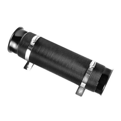 3" Car Turbine Intake Pipe, Adjustable Flexible Aluminum Vehicle Cold Air Intake Tube, Automotive Ducting Turbo Inlet Tube Pipe, Universal for SUV Automobile Truck (Black) - color: Black