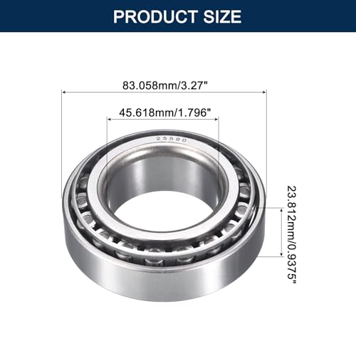 25590/21 Tapered Roller Bearing Cone and Cup Set | 1.796" Bore 3.27" OD 0.9375" Cup Width, Chrome Steel Taper Bearings Set, ABEC-3 - size: 25590/25521