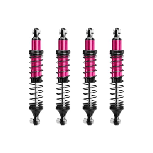 GPM Aluminum 89mm Progressive Spring Shock Set for H10 Optic，Pink | Front & Rear, RC Crawler Upgrade, for VANQUISH H10 Optic, Yokohama Sparco RTR, 1/10 Scale - color: Pink